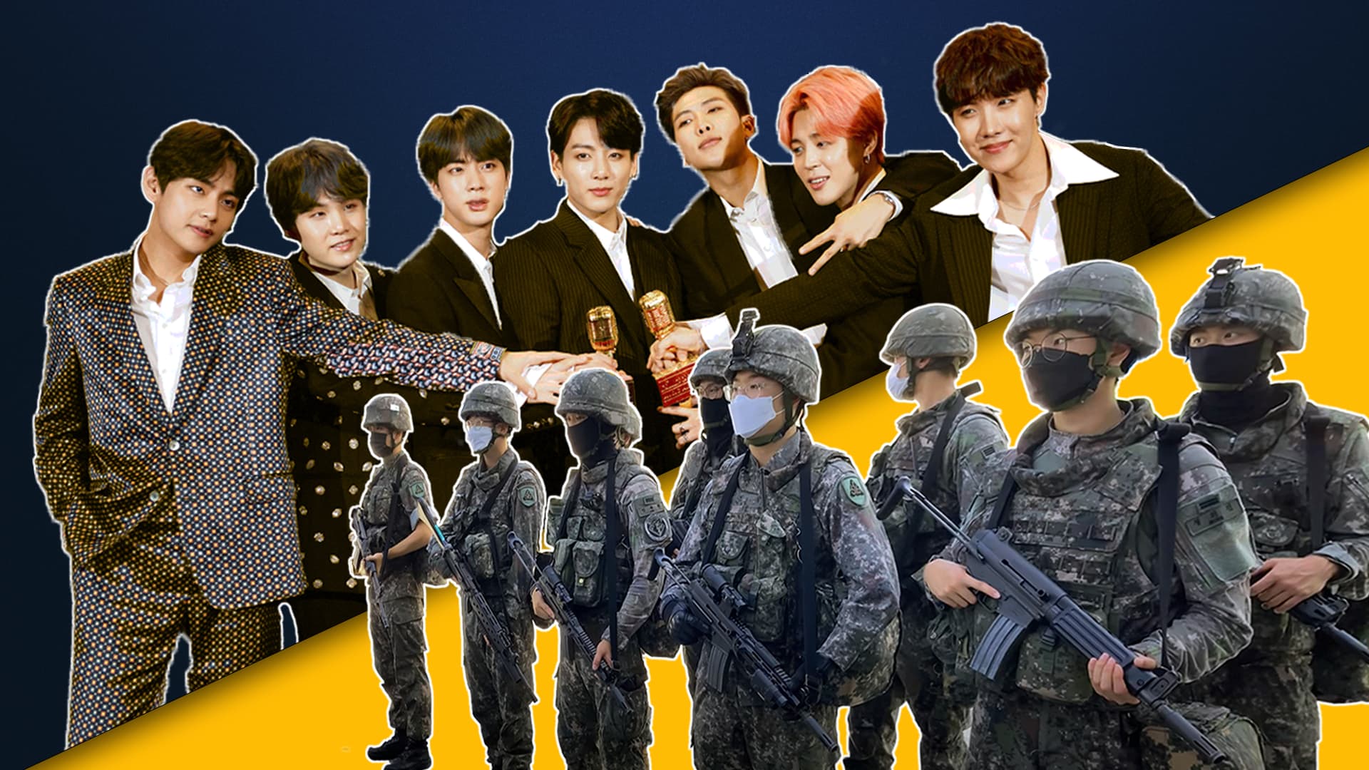 BTS and the military. Graphic from Kate Sammer at CNBC